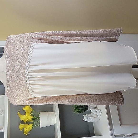 Beige Xhilaration Long Sleeve Top Lace Detail - Picture 5 of 7